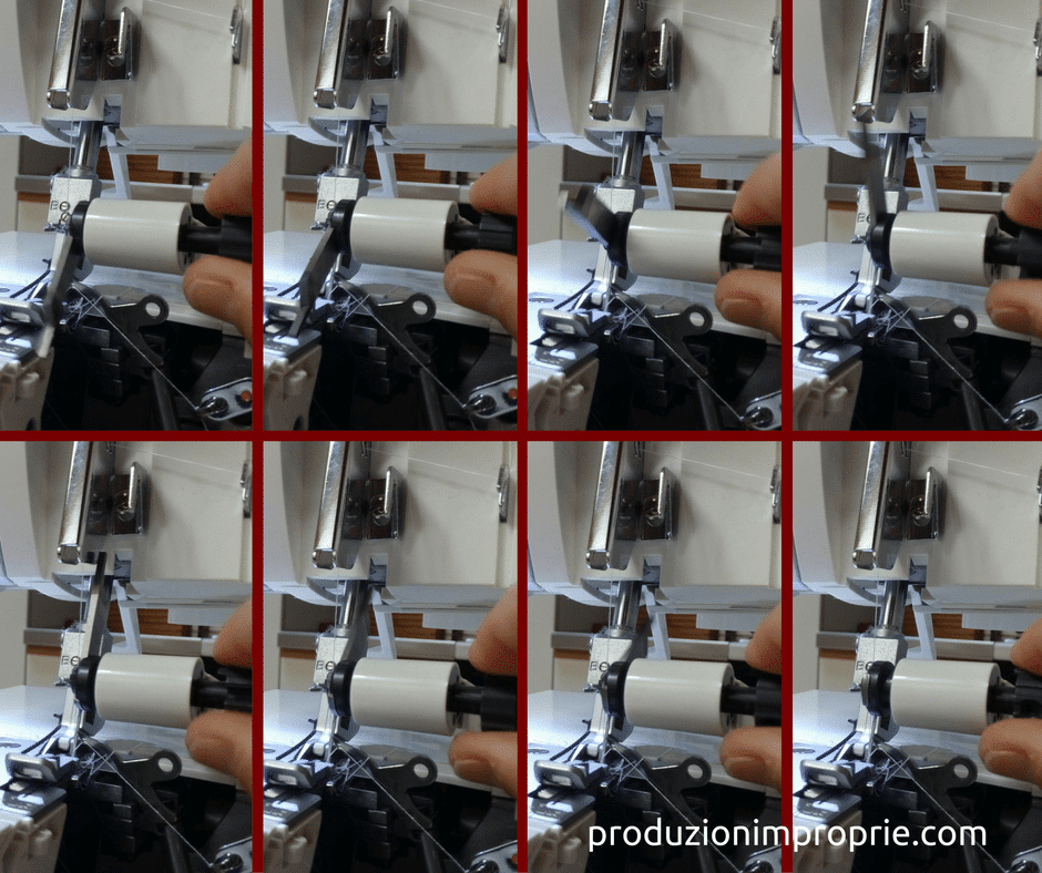 Tagliacuci, le tecniche: il punto piatto decorativo time-lapse-disattivare-coltello
