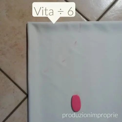 taglio della gonna a ruota il raggio è la circonferenza della vita diviso sei