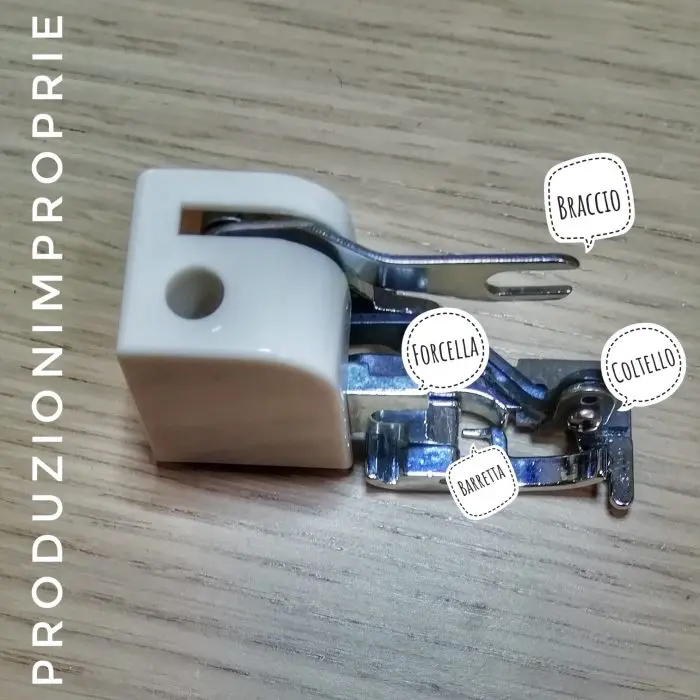 Come funziona il piedino tagliacuci? descrizione del piedino tagliacuci