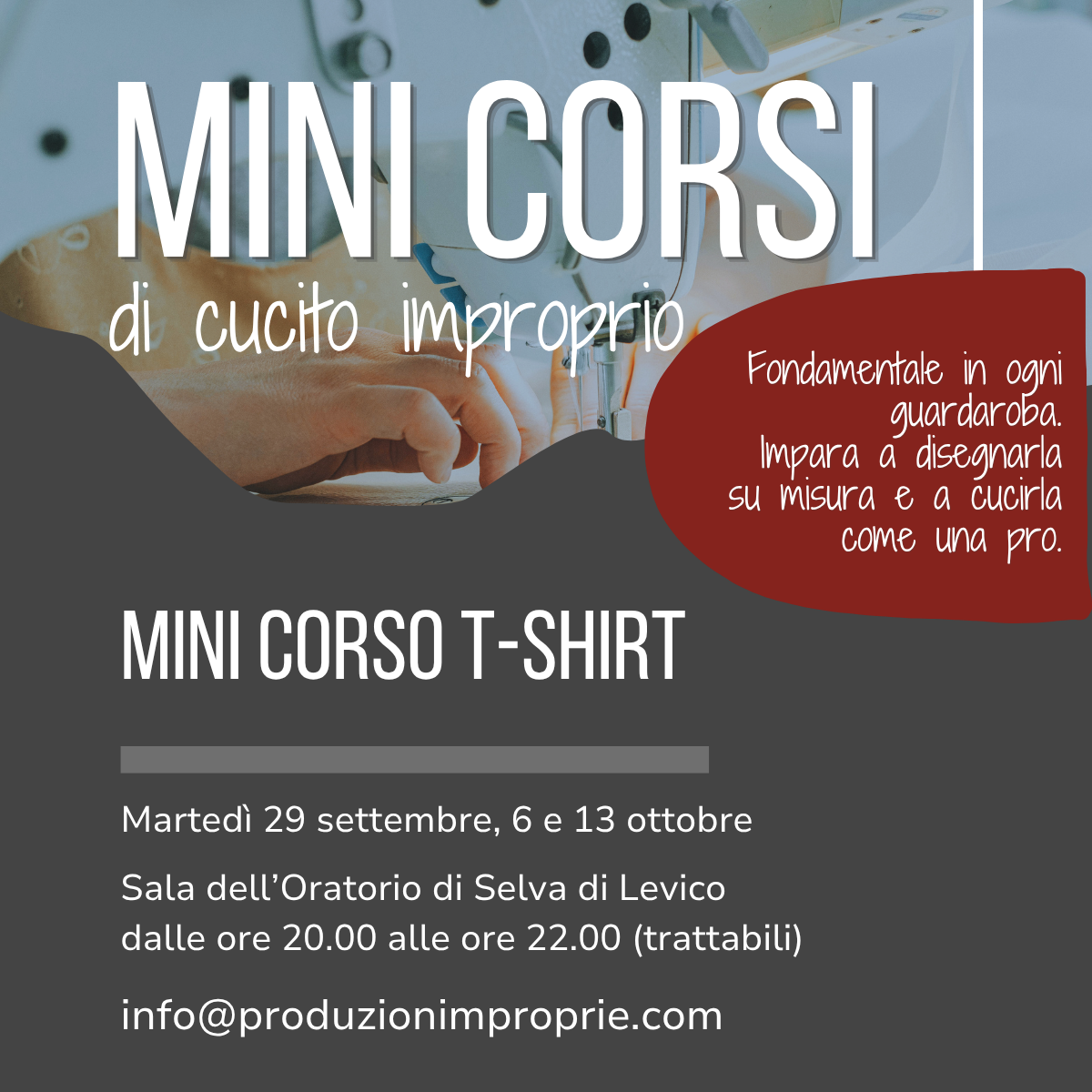 Mini corsi di cucito improprio Mini corsi di cucito improprio
