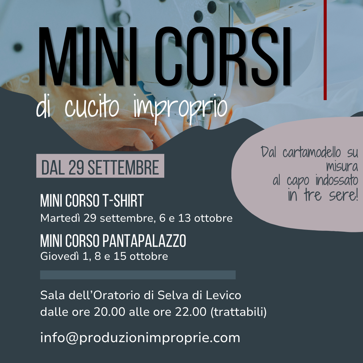 Mini corsi di cucito improprio Mini corsi di cucito improprio