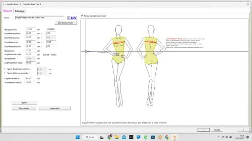 Il software per cartamodelli: recensione di Titticad L1 e L2 Inserire le misure Software per cartamodelli